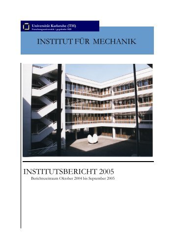 INSTITUTSBERICHT 2005 INSTITUT FÃR MECHANIK - am IFM