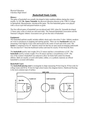 Basketball Study Guide - Cherokee High School Virtual Library