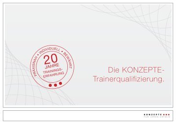 Die KONZEPTE- Trainerqualifizierung.