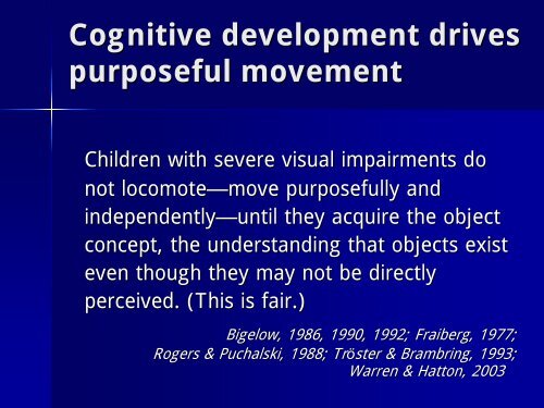 Developmentally Appropriate Orientation and Mobility - Mount Sinai ...