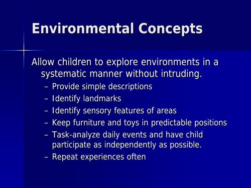 Developmentally Appropriate Orientation and Mobility - Mount Sinai ...