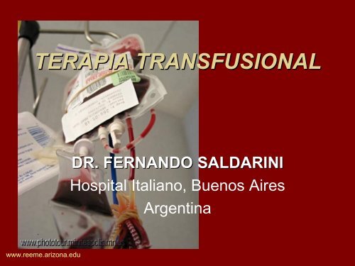 TERAPIA TRANSFUSIONAL - Reeme.arizona.edu