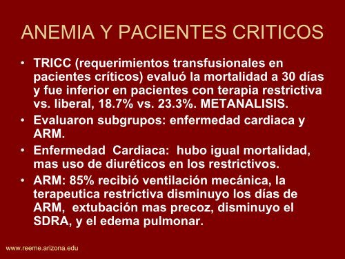 TERAPIA TRANSFUSIONAL - Reeme.arizona.edu