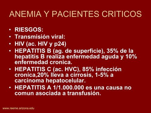 TERAPIA TRANSFUSIONAL - Reeme.arizona.edu