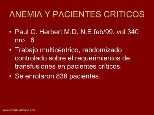 TERAPIA TRANSFUSIONAL - Reeme.arizona.edu