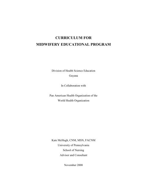 curriculum for midwifery education program