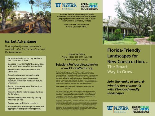 Brochure Florida Friendly Landscapinga Program University Of