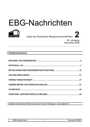 EBG-Nachrichten - EBG Bern