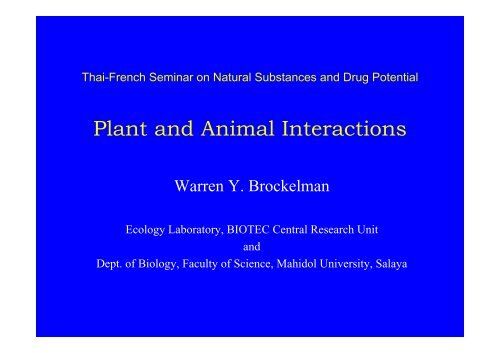 Plant and Animal Interactions