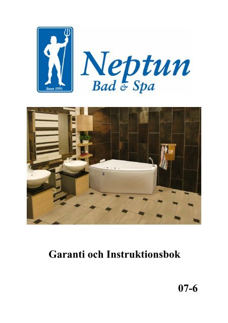 Installationsanvisning Neptun massagebadkar 2007