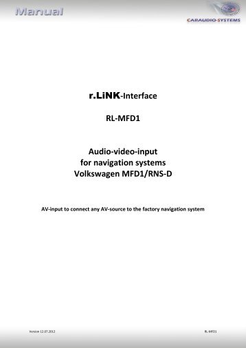 r.LiNK-Interface RL-MFD1 Audio-video-input for navigation systems ...