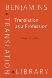 Translation as a Profession (Benjamins Translation Library)