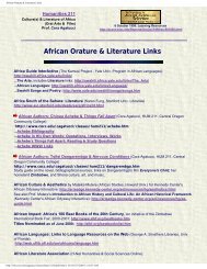 African Orature & Literature Links - Louisiana State University
