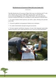 MSc Biodiversity & Taxonomy of Plants field course ... - Research