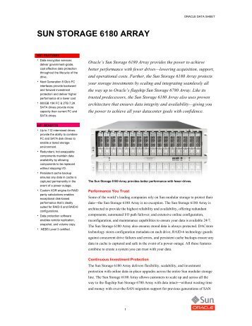 SUN STORAGE 6180 ARRAY - Oracle