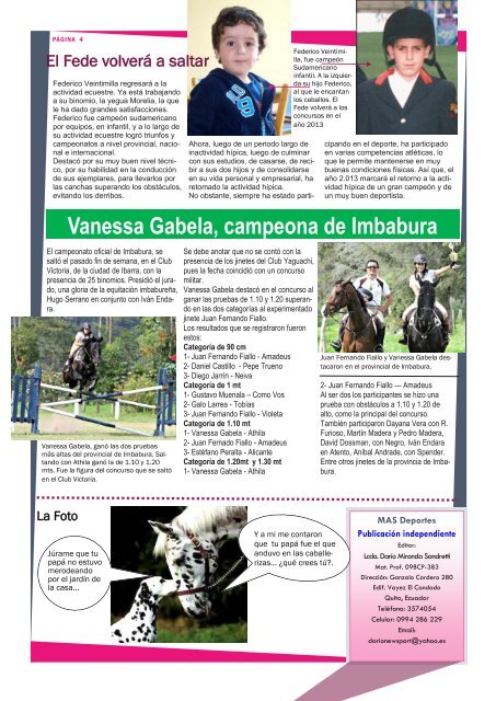 Click AquÃ­ para ver Revista Mas Deporte 53 (2 Mb) - Caballos Ecuador