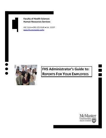 FHS Administrator's Guide to: - Faculty of Health Sciences