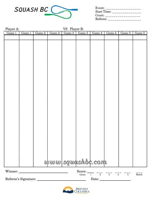 Squash BC Score Sheet