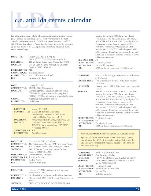 New Orleans Dental Conference and LDA Annual Session Journal ...