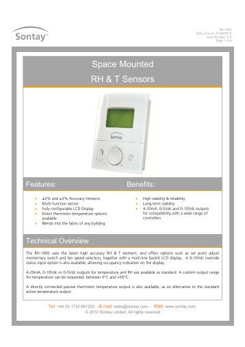 Space Mounted RH & T Sensors - Sontay