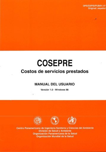 COSEPRE, costos de servicios prestados - BVSDE