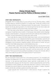 Always Already Again: Trauma Tourism and the Politics of Memory ...