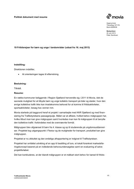 Fritidsrejser for bÃƒÂ¸rn og unge i landdistrikter - Movia