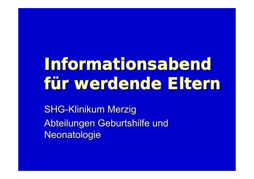 Informationsabend fÃ¼r werdende Eltern - Klinikum Merzig