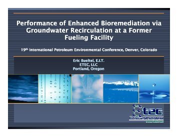 Performance of Enhanced Bioremediation via Groundwater ... - IPEC