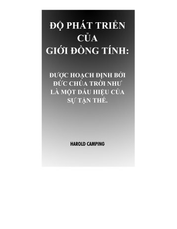 Äá» PHÃT TRIá»N Cá»¦A GIá»I Äá»NG TÃNH: - Family Radio Worldwide