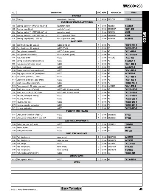 Transfer Case Parts - A & Reds