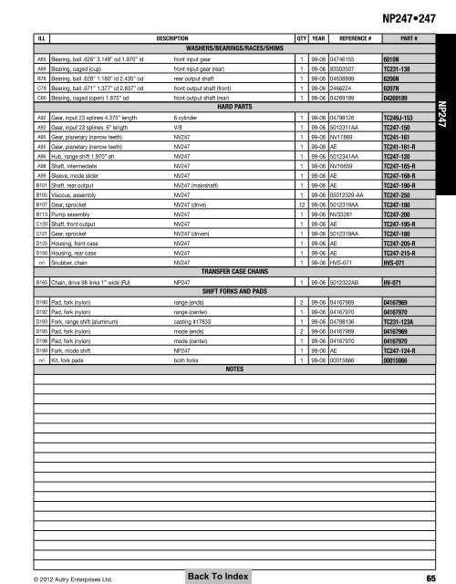 Transfer Case Parts - A & Reds