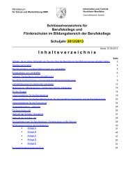 Schlüsselverzeichnis Berufskollegs - Informationssystem für die ...