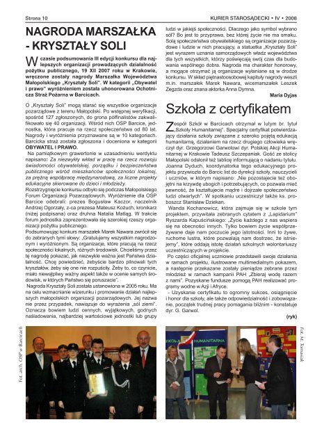 nr 184 kwiecieÅ 2008 - Kurier StarosÄdecki