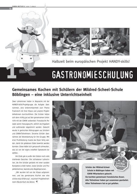 AUSGABE 122 - Gemeinnützige Werkstätten und Wohnstätten GmbH