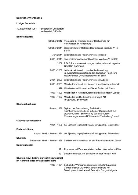 Beruflicher Werdegang - Hochschule Rottenburg