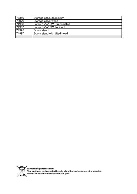 MANUAL FOR - BMS and Labomed - high quality microscopes