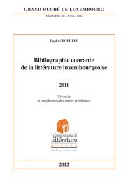 Bibliographie courante de la littérature luxembourgeoise 2011