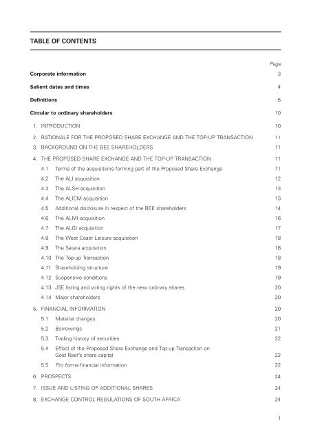 circular to ordinary shareholders