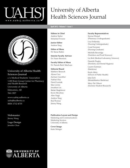 Complete Issue PDF - University of Alberta Health Sciences Journal