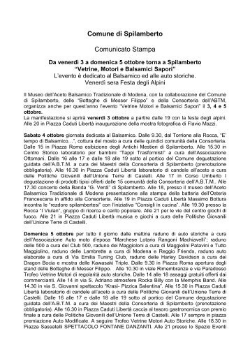 Vetrine Motori e Balsamici Sapori 2008 - Comune di Spilamberto