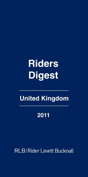 Riders Digest - Rider Levett Bucknall