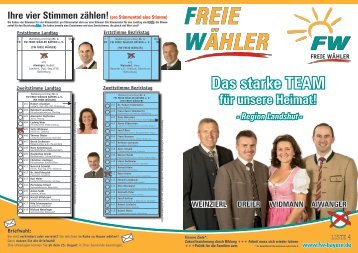 Region Landshut - Ihre vier Stimmen zählen! - Freie Wähler ...