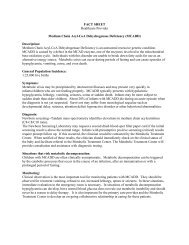 Medium chain acyl-CoA dehydrogenase deficiency