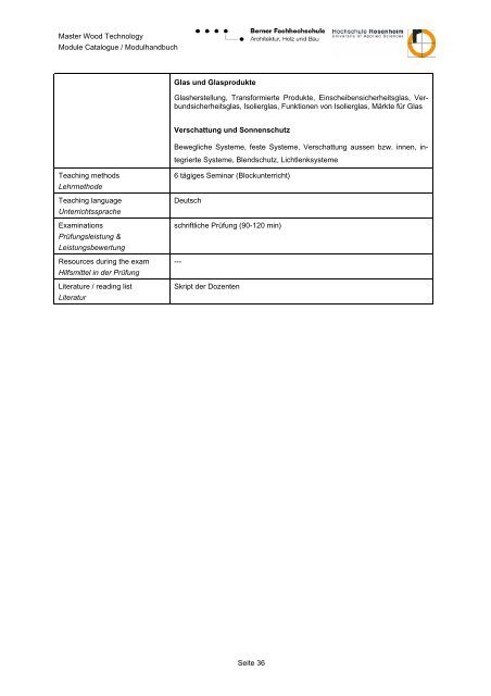 M. Eng. Wood Technology / Holztechnik - Hochschule für Architektur ...