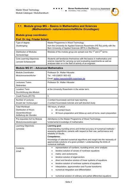 M. Eng. Wood Technology / Holztechnik - Hochschule für Architektur ...