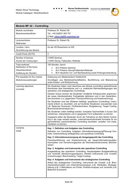 M. Eng. Wood Technology / Holztechnik - Hochschule für Architektur ...