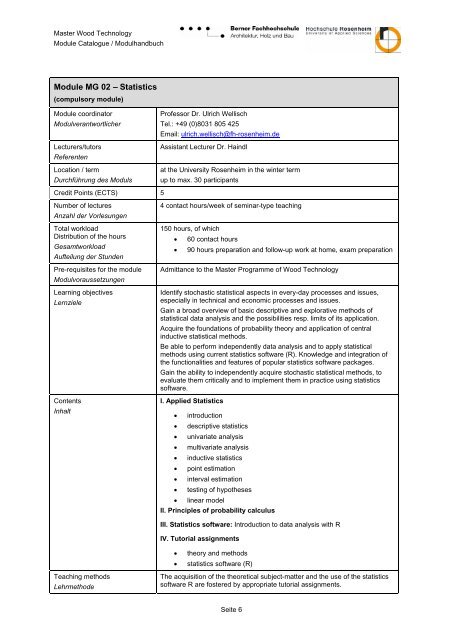 M. Eng. Wood Technology / Holztechnik - Hochschule für Architektur ...