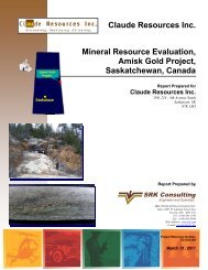 Mineral Resource Evaluation, Amisk Gold Project, Saskatchewan ...