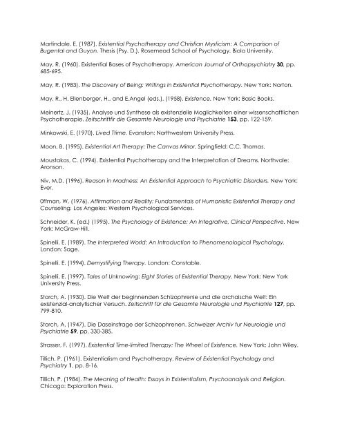 SEVEN PAPERS ON EXISTENTIAL ANALYSIS ... - Wagner College